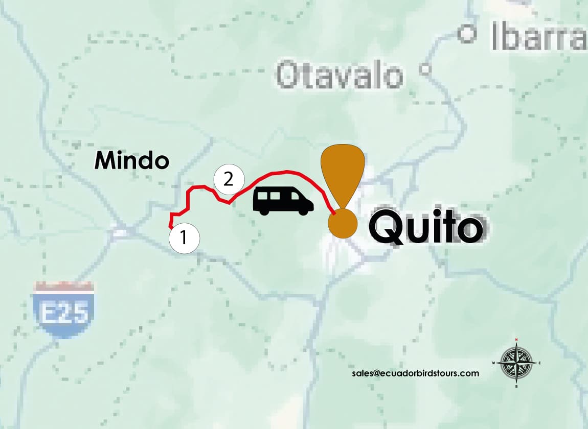 birding map day tour refugio paz de las aves